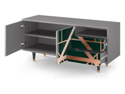 Mueble de TV - 125х56х41 cm - T7 - Emerald Gatsby, Cinza^ Móvel De Tv