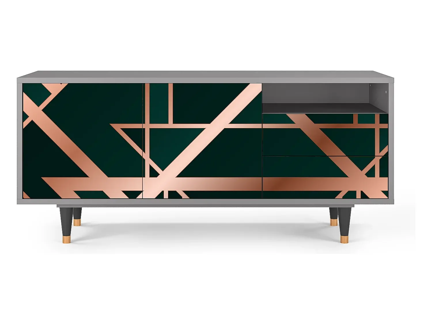 Mueble de TV - 125х56х41 cm - T7 - Emerald Gatsby, Cinza^ Móvel De Tv