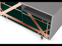 Mueble de TV - 125х56х41 cm - T7 - Emerald Gatsby, Cinza^ Móvel De Tv