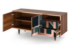 New Mueble de TV - 125х56х41 cm - T7 - Emerald Metro, Nogueira Castanho