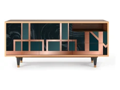 New Mueble de TV - 125х56х41 cm - T7 - Emerald Metro, Nogueira Castanho