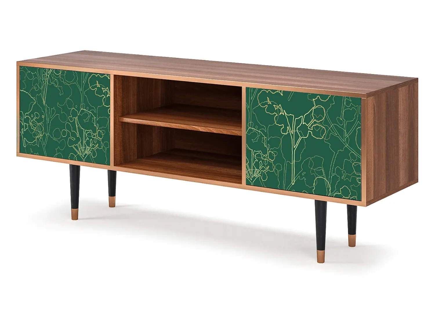 Móvel De Tv* Mueble de TV - 170х69х48 cm - T2 - Emerald Forest, Nogueira Castanho