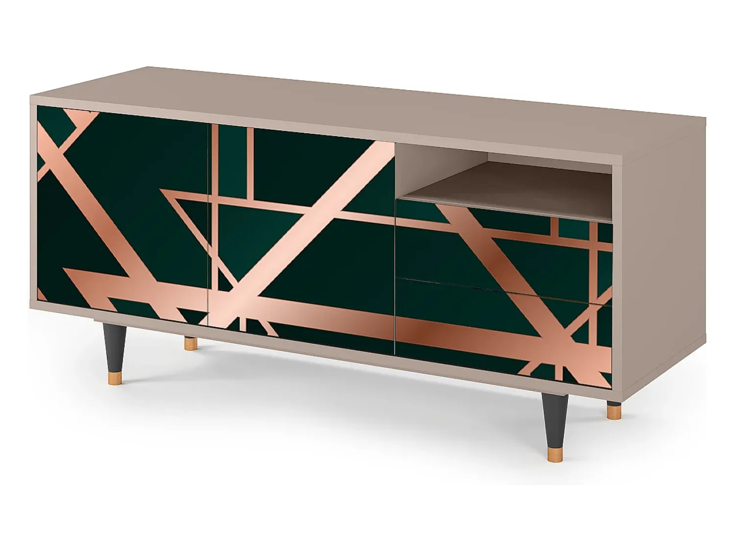 Móvel De Tv| Mueble de TV - 125х56х41 cm - T7 - Emerald Gatsby, Latte Bege