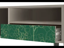 Móvel De Tv* Mueble de TV - 115х59х48 cm - T3 - Emerald Forest, Areia Bege