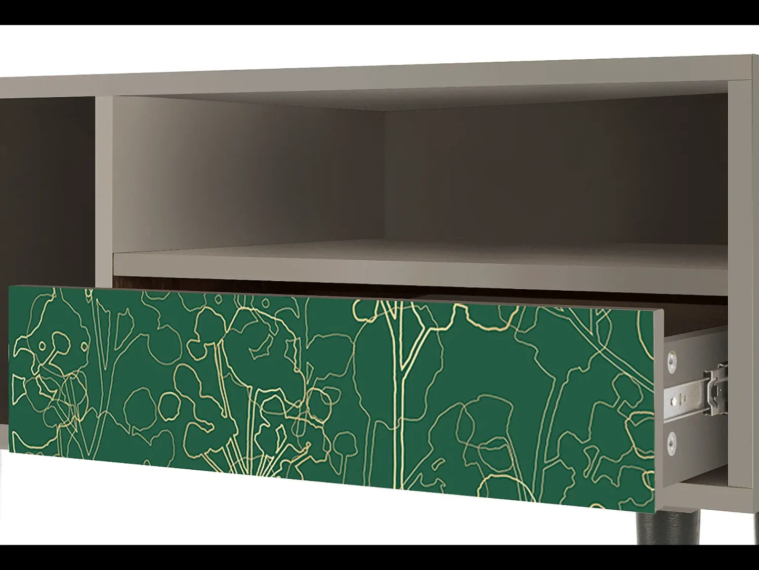 Móvel De Tv* Mueble de TV - 115х59х48 cm - T3 - Emerald Forest, Areia Bege