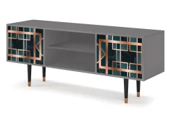 Móvel De Tv* Mueble de TV - 170х69х48 cm - T2 - Emerald Metro, Cinza Cinzento