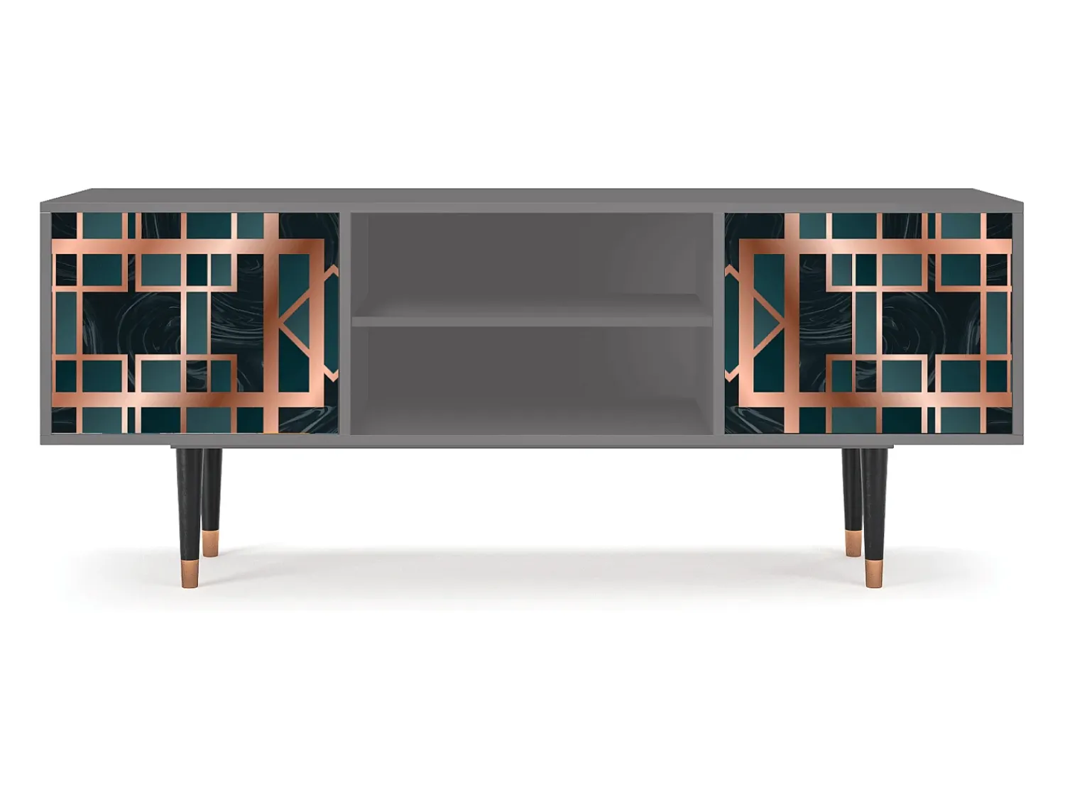 Móvel De Tv* Mueble de TV - 170х69х48 cm - T2 - Emerald Metro, Cinza Cinzento