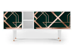 Mueble de TV - 150х69х41 cm - T5 - Emerald Gatsby, Branco^ Móvel De Tv