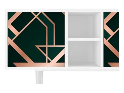 Mueble de TV - 150х69х41 cm - T5 - Emerald Gatsby, Branco^ Móvel De Tv