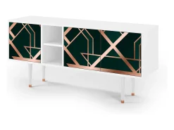 Mueble de TV - 150х69х41 cm - T5 - Emerald Gatsby, Branco^ Móvel De Tv