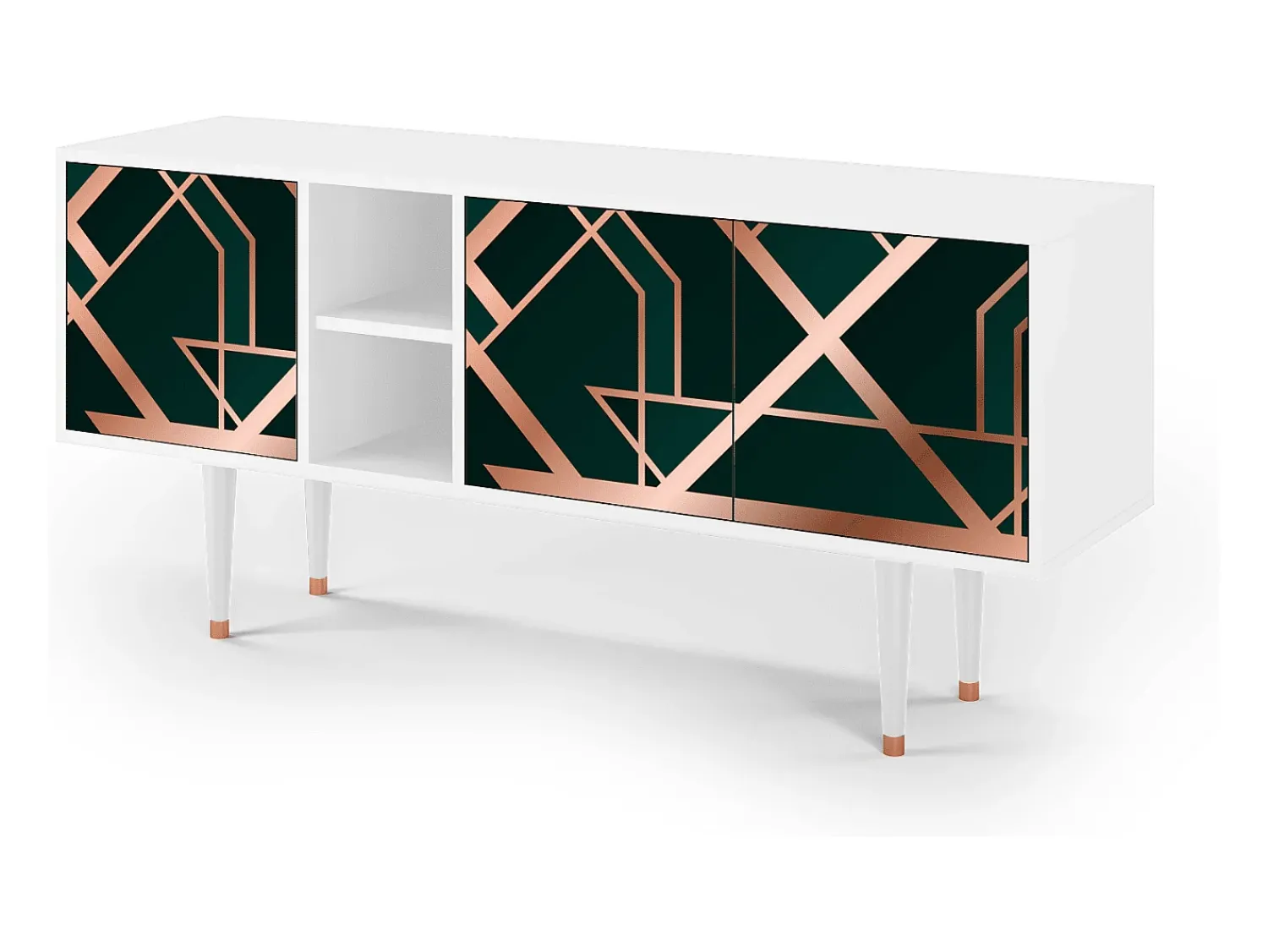 Mueble de TV - 150х69х41 cm - T5 - Emerald Gatsby, Branco^ Móvel De Tv