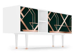 Mueble de TV - 150х69х41 cm - T5 - Emerald Gatsby, Branco^ Móvel De Tv