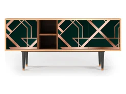 Outlet Mueble de TV - 150х69х41 cm - T5 - Emerald Gatsby, Nogueira Castanho