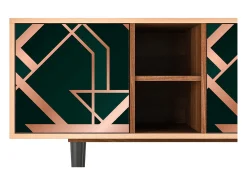 Outlet Mueble de TV - 150х69х41 cm - T5 - Emerald Gatsby, Nogueira Castanho