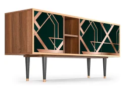 Outlet Mueble de TV - 150х69х41 cm - T5 - Emerald Gatsby, Nogueira Castanho
