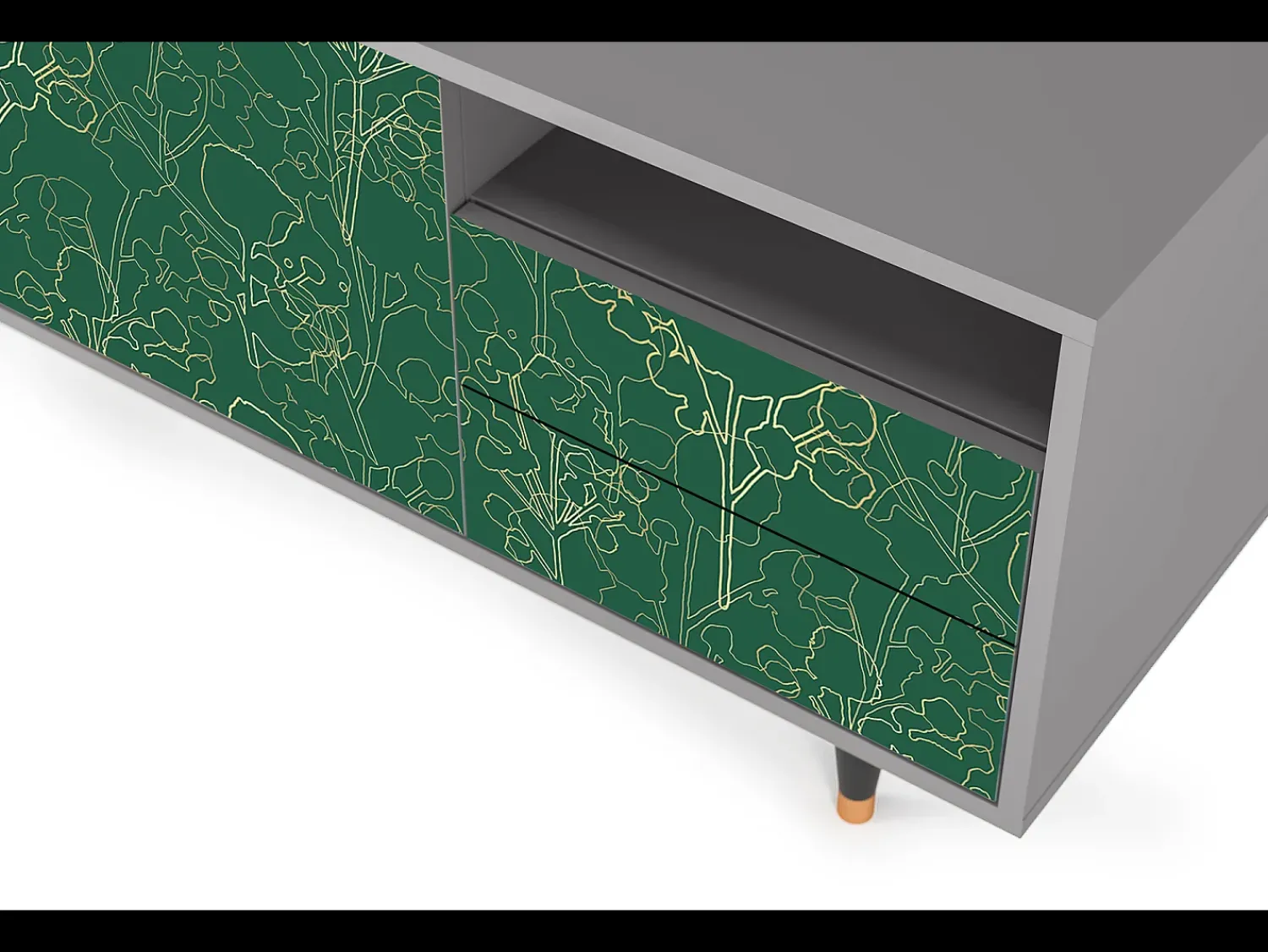 Móvel De Tv| Mueble de TV - 125х56х41 cm - T7 - Emerald Forest, Cinza Cinzento