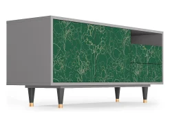 Móvel De Tv| Mueble de TV - 125х56х41 cm - T7 - Emerald Forest, Cinza Cinzento