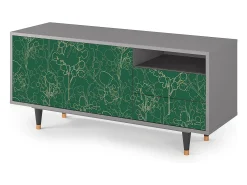 Móvel De Tv| Mueble de TV - 125х56х41 cm - T7 - Emerald Forest, Cinza Cinzento