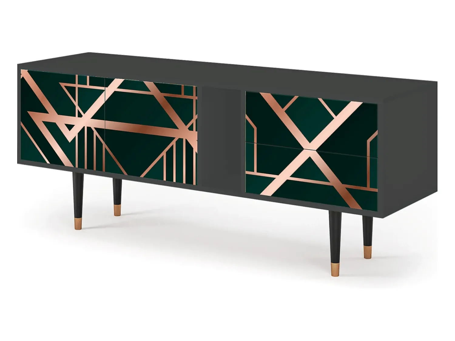 Móvel De Tv| Mueble de TV - 170х69х48 cm - T1 - Emerald Gatsby, Antracite Cinza antracite