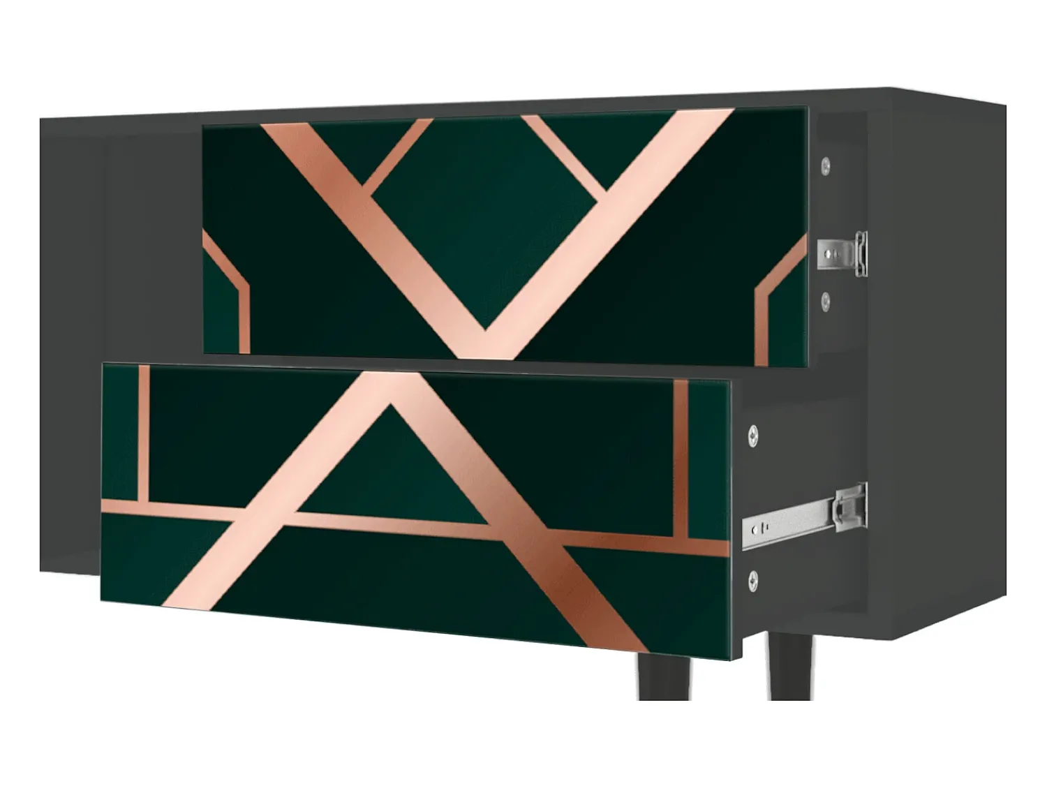 Móvel De Tv| Mueble de TV - 170х69х48 cm - T1 - Emerald Gatsby, Antracite Cinza antracite