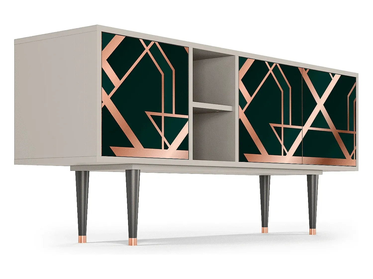 Móvel De Tv| Mueble de TV - 150х69х41 cm - T5 - Emerald Gatsby, Areia Bege