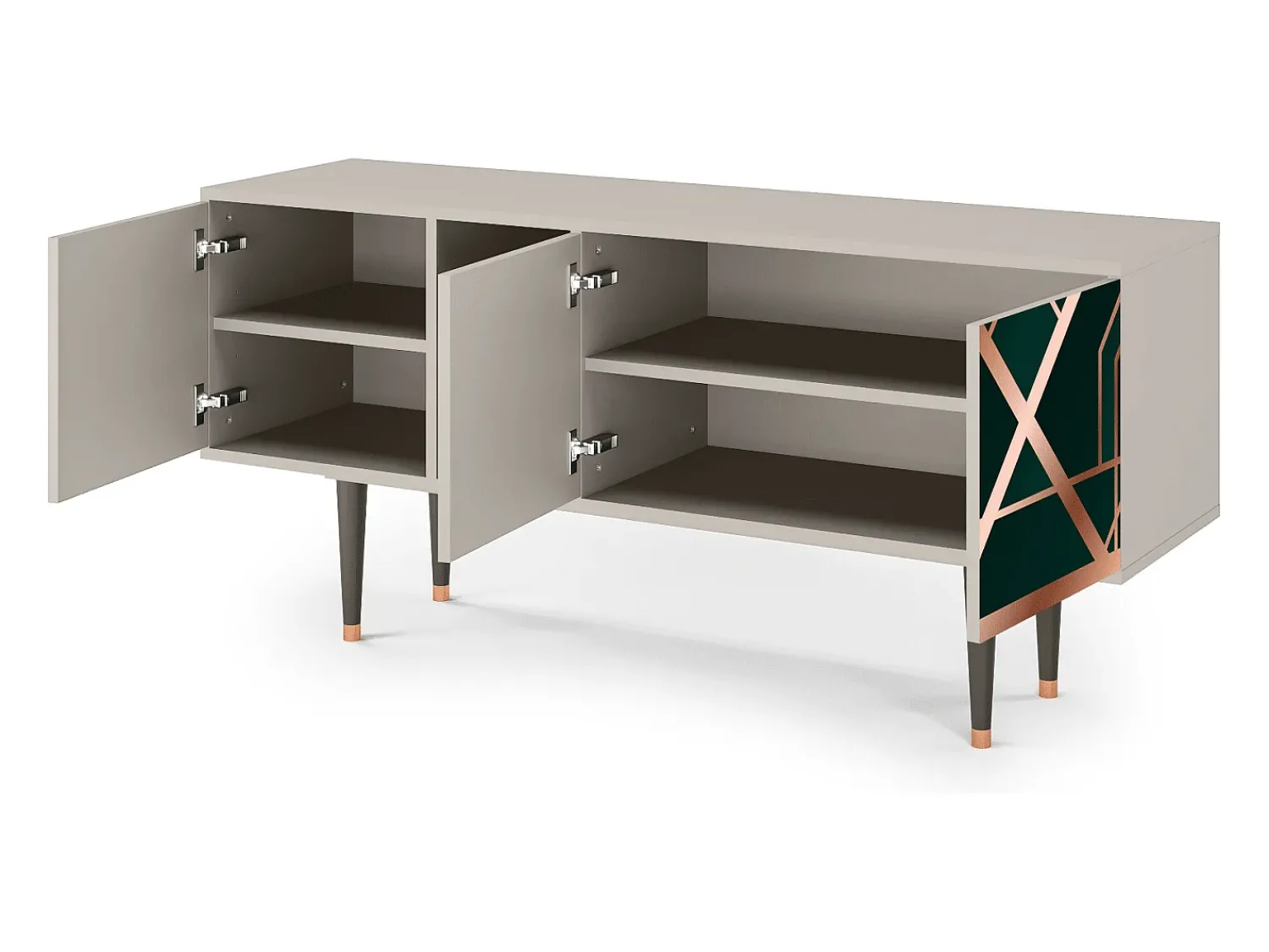 Móvel De Tv| Mueble de TV - 150х69х41 cm - T5 - Emerald Gatsby, Areia Bege