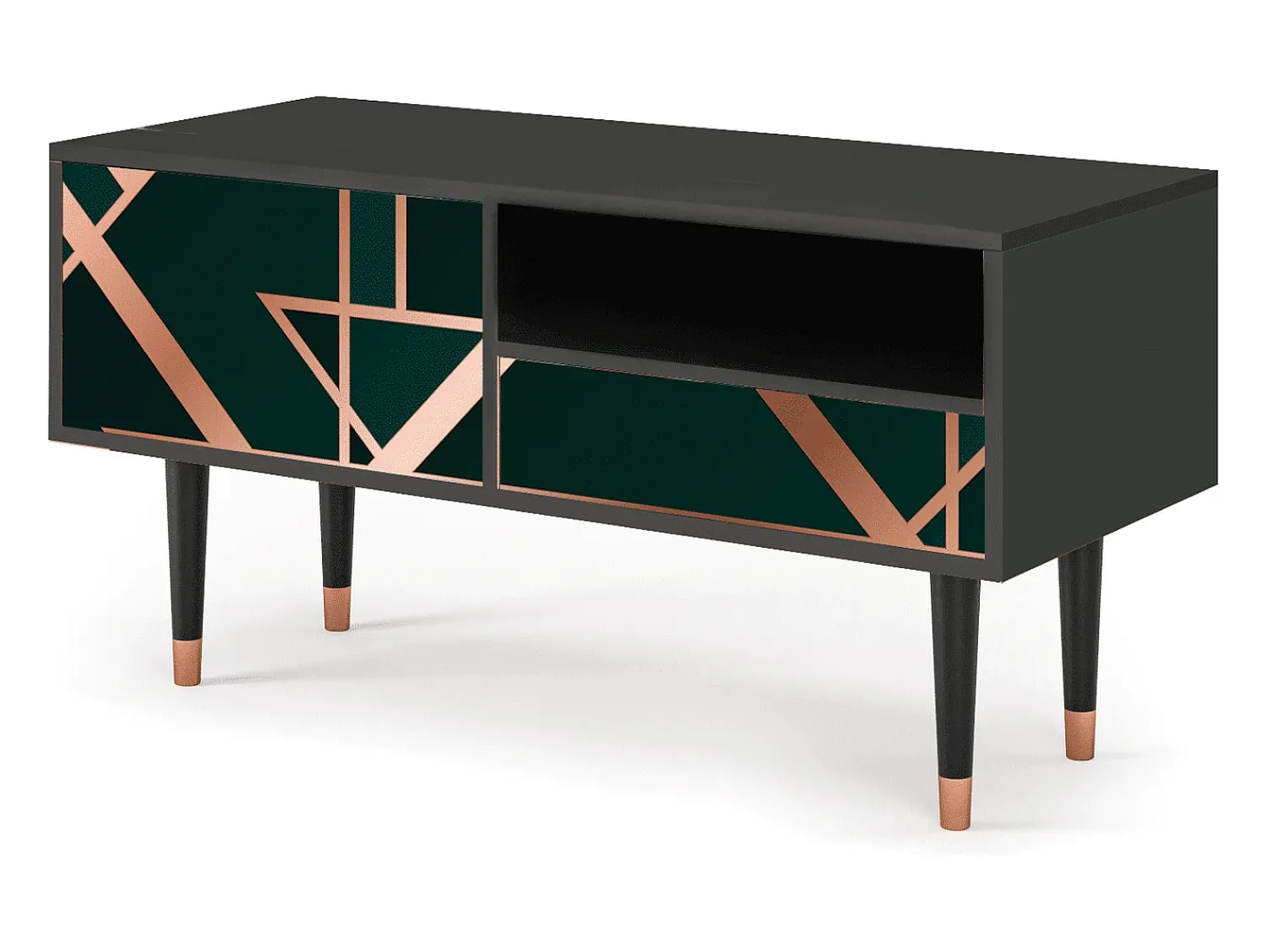 Móvel De Tv* Mueble de TV - 115х59х48 cm - T3 - Emerald Gatsby, Antracite Cinza antracite