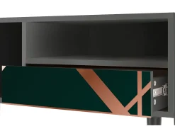 Móvel De Tv* Mueble de TV - 115х59х48 cm - T3 - Emerald Gatsby, Antracite Cinza antracite