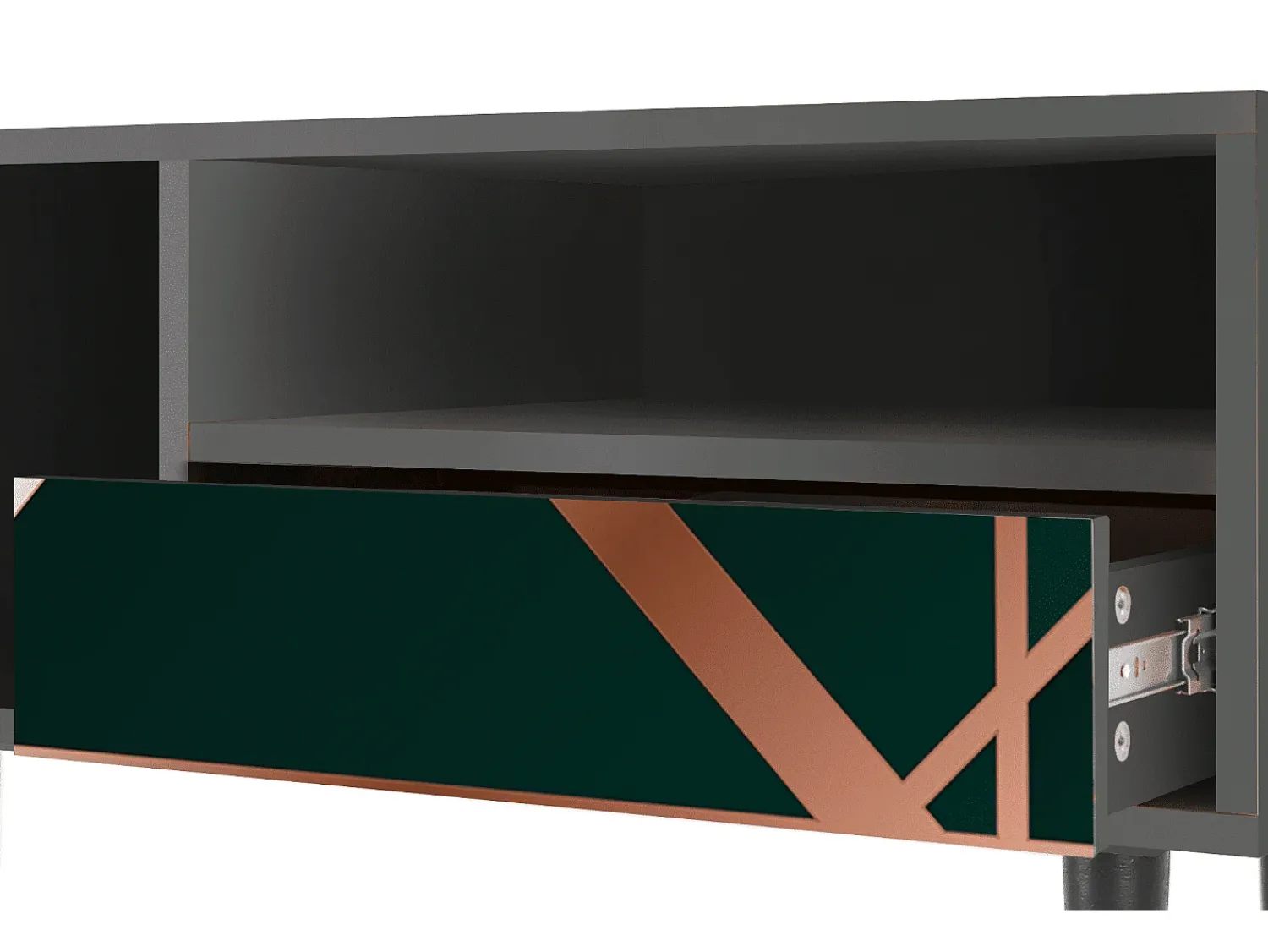 Móvel De Tv* Mueble de TV - 115х59х48 cm - T3 - Emerald Gatsby, Antracite Cinza antracite