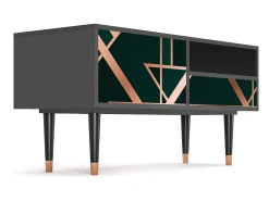 Móvel De Tv* Mueble de TV - 115х59х48 cm - T3 - Emerald Gatsby, Antracite Cinza antracite