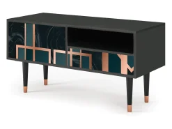 Móvel De Tv* Mueble de TV - 115х59х48 cm - T3 - Emerald Metro, Antracite Cinza antracite