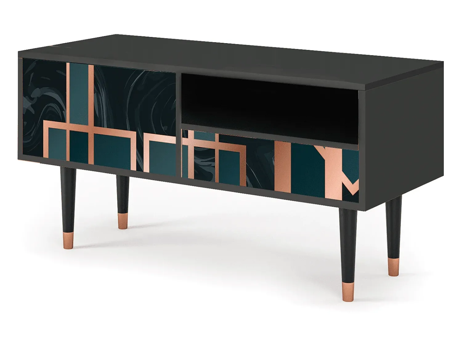 Móvel De Tv* Mueble de TV - 115х59х48 cm - T3 - Emerald Metro, Antracite Cinza antracite