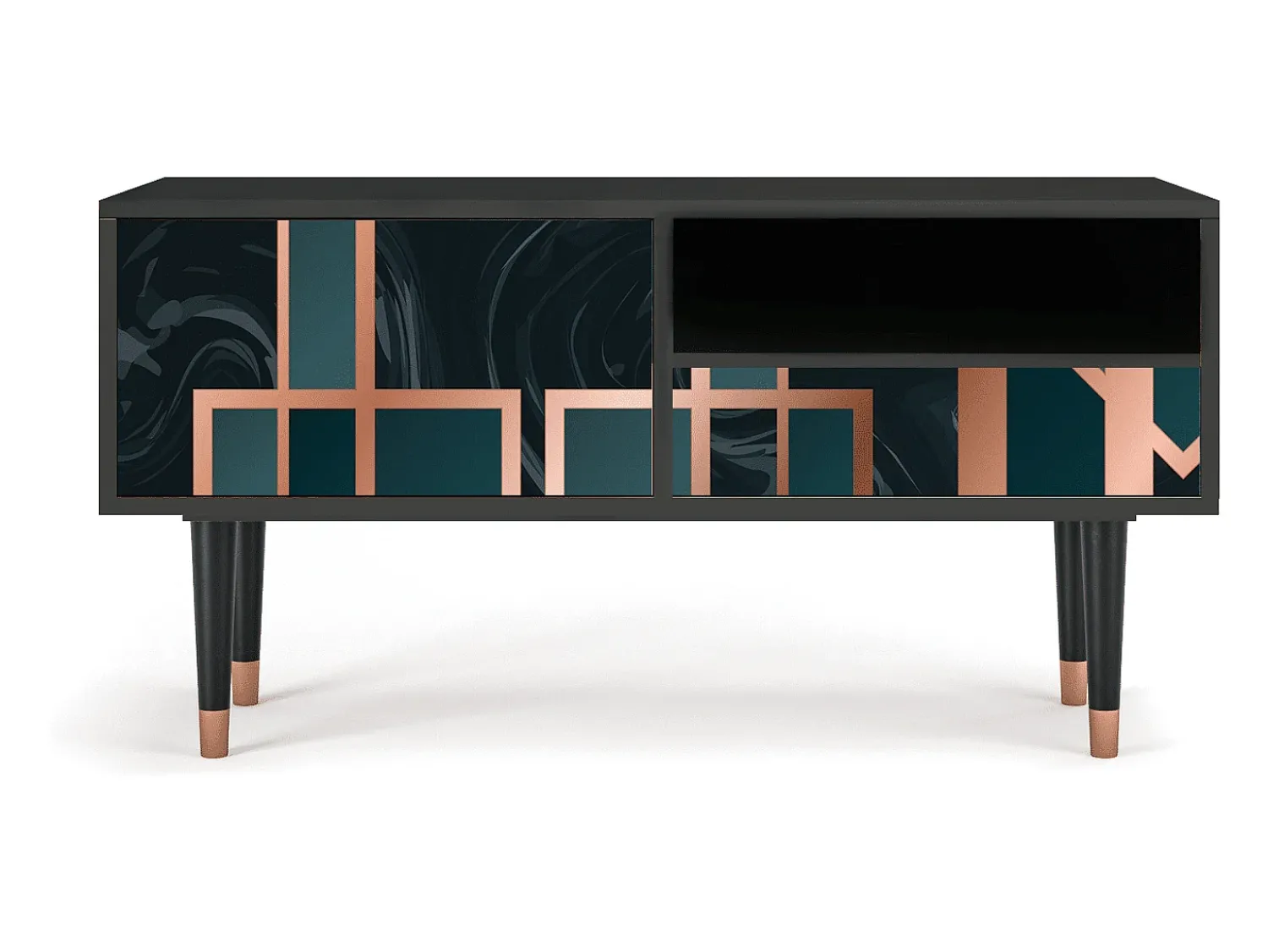 Móvel De Tv* Mueble de TV - 115х59х48 cm - T3 - Emerald Metro, Antracite Cinza antracite