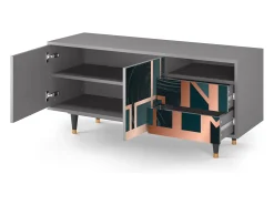 Mueble de TV - 125х56х41 cm - T7 - Emerald Metro, Cinza^ Móvel De Tv