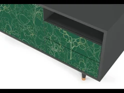 Móvel De Tv| Mueble de TV - 125х56х41 cm - T7 - Emerald Forest, Antracite Cinza antracite
