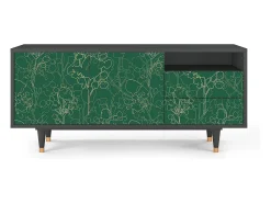 Móvel De Tv| Mueble de TV - 125х56х41 cm - T7 - Emerald Forest, Antracite Cinza antracite