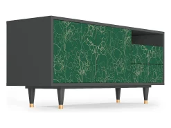 Móvel De Tv| Mueble de TV - 125х56х41 cm - T7 - Emerald Forest, Antracite Cinza antracite