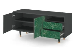 Móvel De Tv| Mueble de TV - 125х56х41 cm - T7 - Emerald Forest, Antracite Cinza antracite