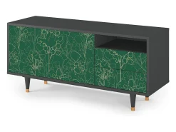 Móvel De Tv| Mueble de TV - 125х56х41 cm - T7 - Emerald Forest, Antracite Cinza antracite