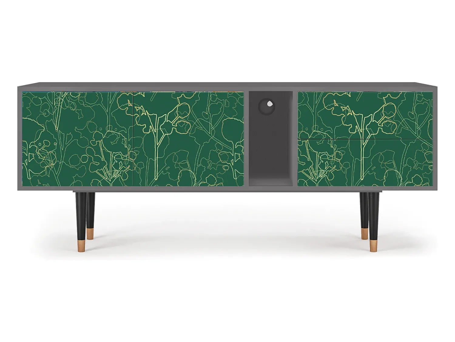 Móvel De Tv* Mueble de TV - 170х69х48 cm - T1 - Emerald Forest, Cinza Cinzento