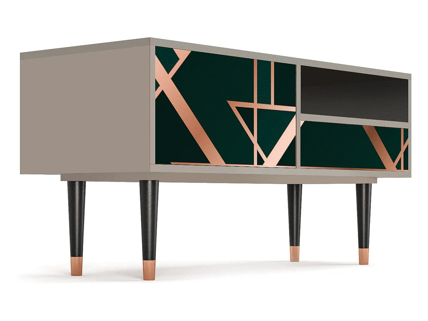 Móvel De Tv* Mueble de TV - 115х59х48 cm - T3 - Emerald Gatsby, Areia Bege