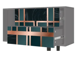 Mueble de TV - 170х69х48 cm - T1 - Emerald Metro, Cinza^ Móvel De Tv