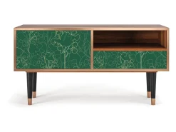 Móvel De Tv* Mueble de TV - 115х59х48 cm - T3 - Emerald Forest, Nogueira Castanho