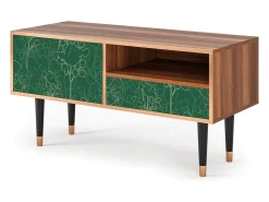 Móvel De Tv* Mueble de TV - 115х59х48 cm - T3 - Emerald Forest, Nogueira Castanho