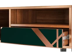 Móvel De Tv| Mueble de TV - 115х59х48 cm - T3 - Emerald Gatsby, Nogueira Castanho