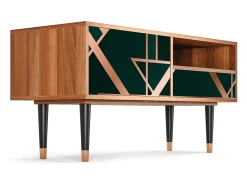 Móvel De Tv| Mueble de TV - 115х59х48 cm - T3 - Emerald Gatsby, Nogueira Castanho