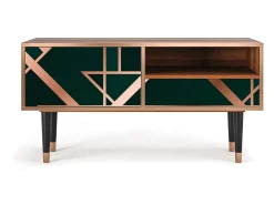 Móvel De Tv| Mueble de TV - 115х59х48 cm - T3 - Emerald Gatsby, Nogueira Castanho