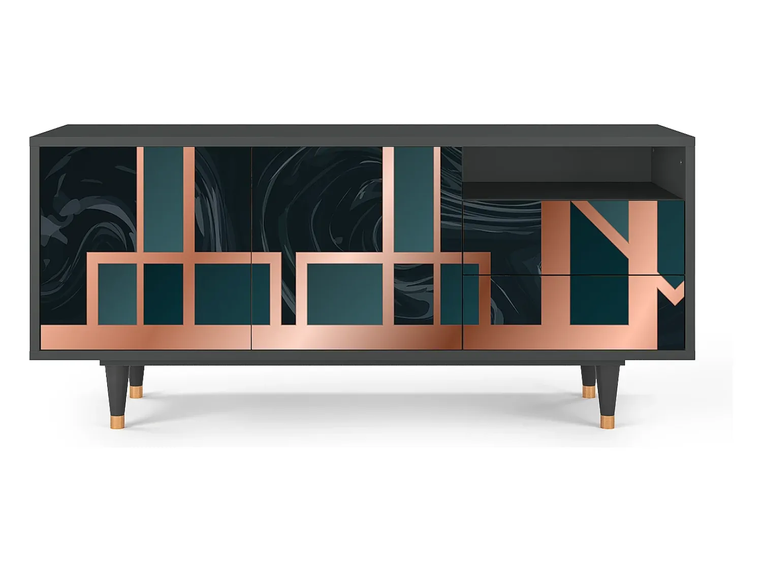 Online Mueble de TV - 125х56х41 cm - T7 - Emerald Metro, Antracite Cinza antracite