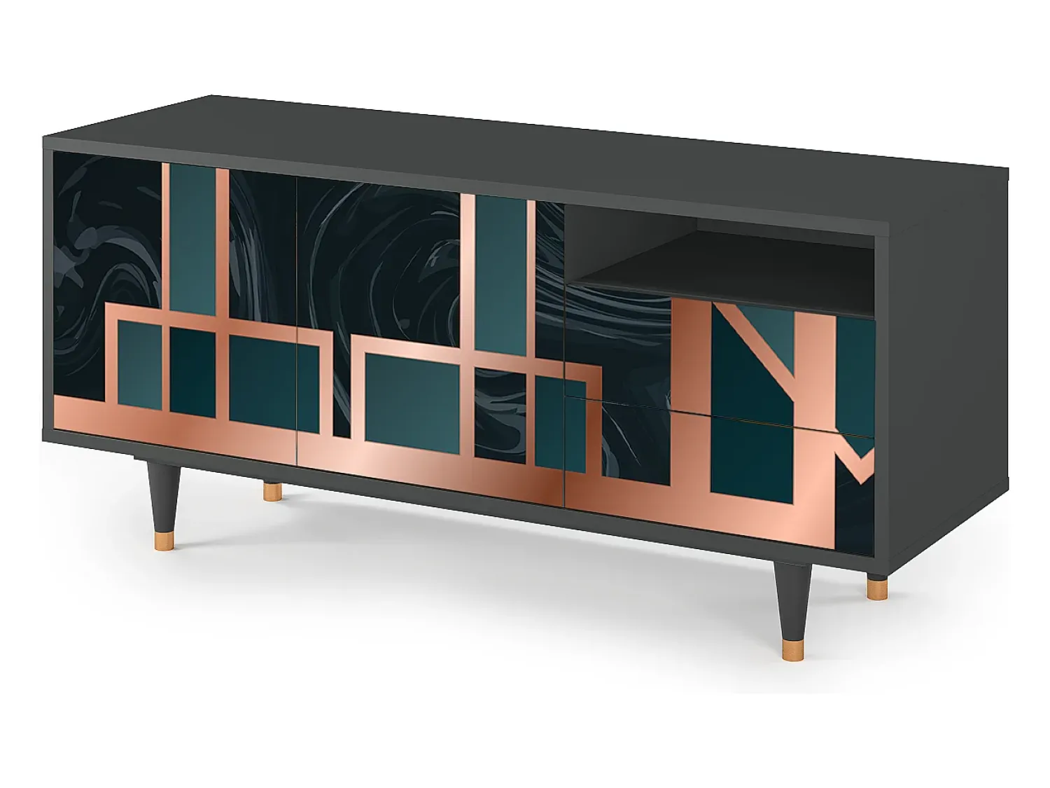 Online Mueble de TV - 125х56х41 cm - T7 - Emerald Metro, Antracite Cinza antracite