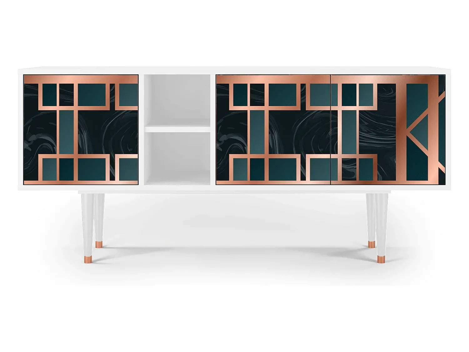 Mueble de TV - 150х69х41 cm - T5 - Emerald Metro, Branco^ Móvel De Tv